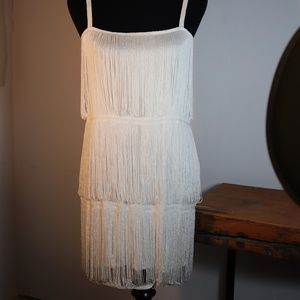 H&M White Fringe Flapper Dress